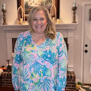 Lilly Pulitzer Pink and Blue Long Sleeve Top